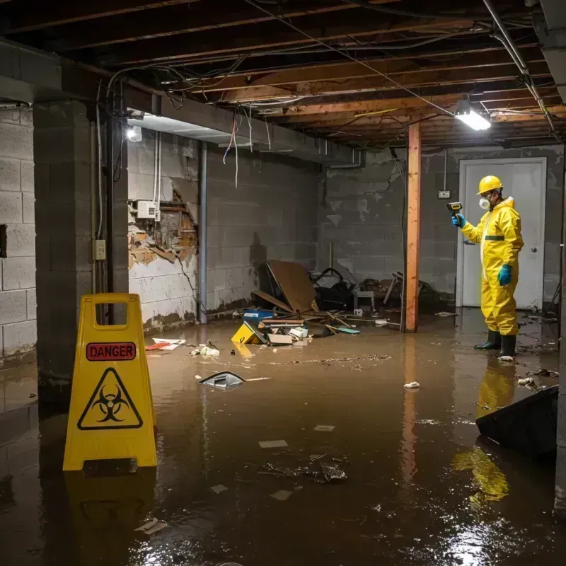 Flooded Basement Electrical Hazard in Johnson County, MO Property